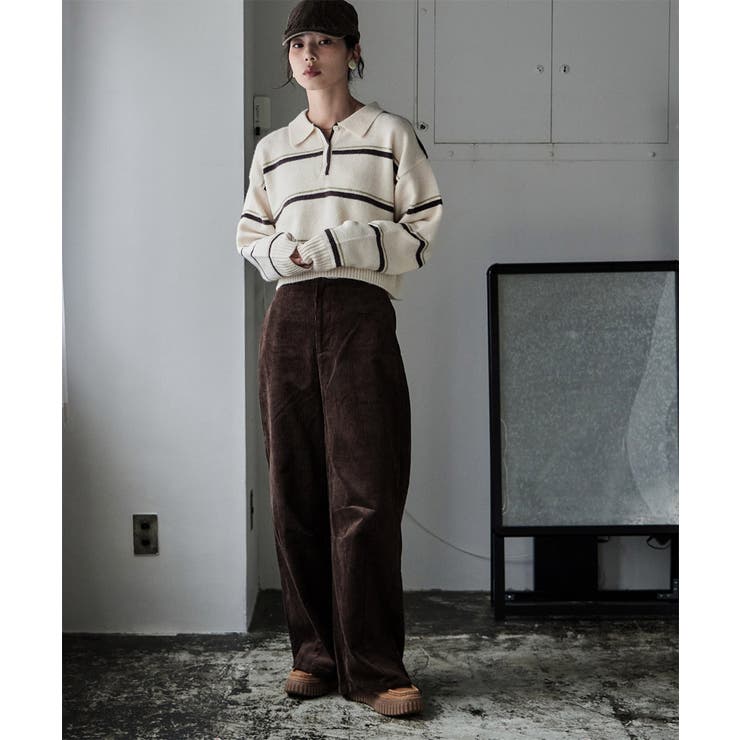 etoll エトル マルチボーダーポロ襟ニット | Fashion Letter | 詳細画像18 