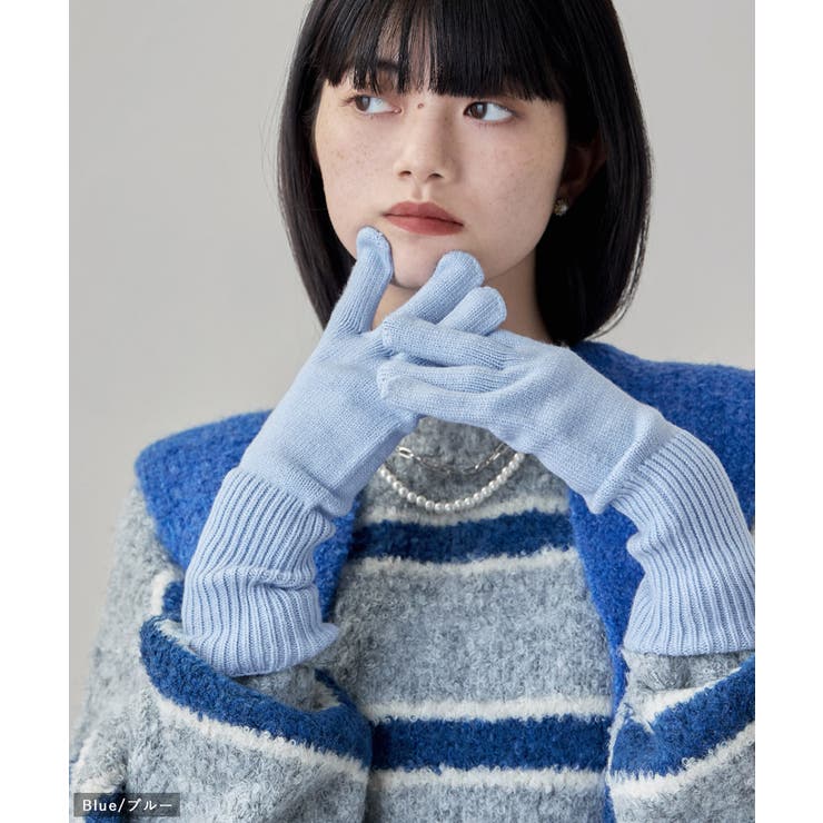 etoll エトル スマホ対応フィンガースリットカラーニットロンググローブ | Fashion Letter | 詳細画像8 