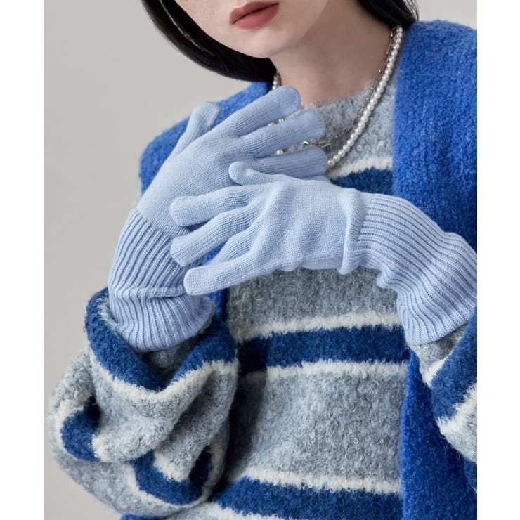 etoll エトル スマホ対応フィンガースリットカラーニットロンググローブ | Fashion Letter | 詳細画像9 