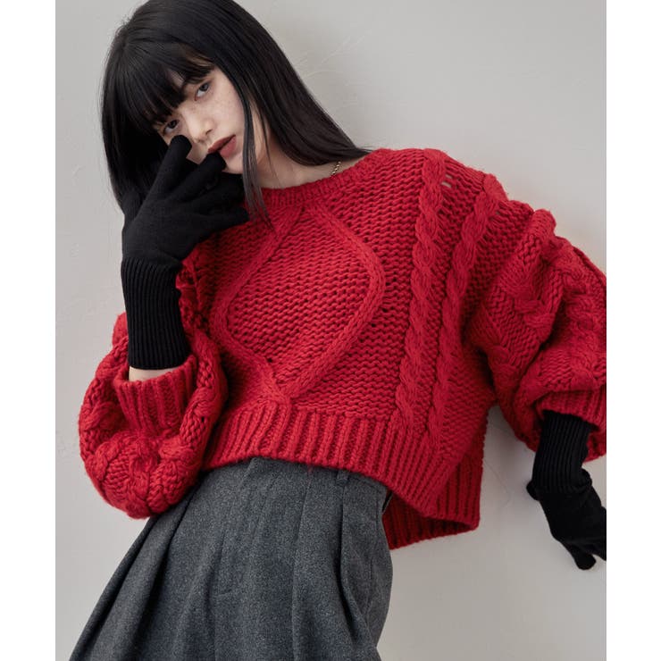 ブラック | etoll エトル スマホ対応フィンガースリットカラーニットロンググローブ | Fashion Letter