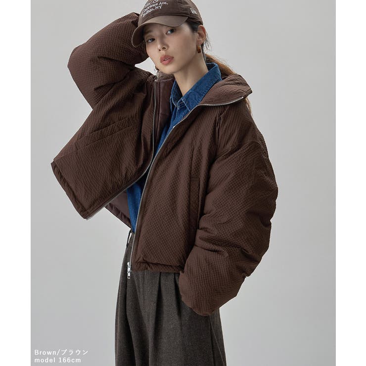 etoll エトル チェック柄リップルショートパフブルゾン | Fashion Letter | 詳細画像6 