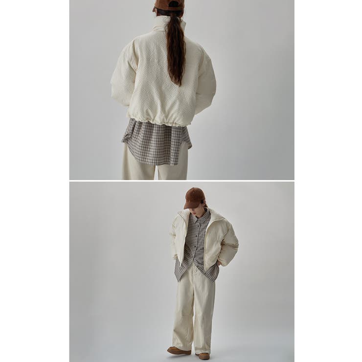 etoll エトル チェック柄リップルショートパフブルゾン | Fashion Letter | 詳細画像11 