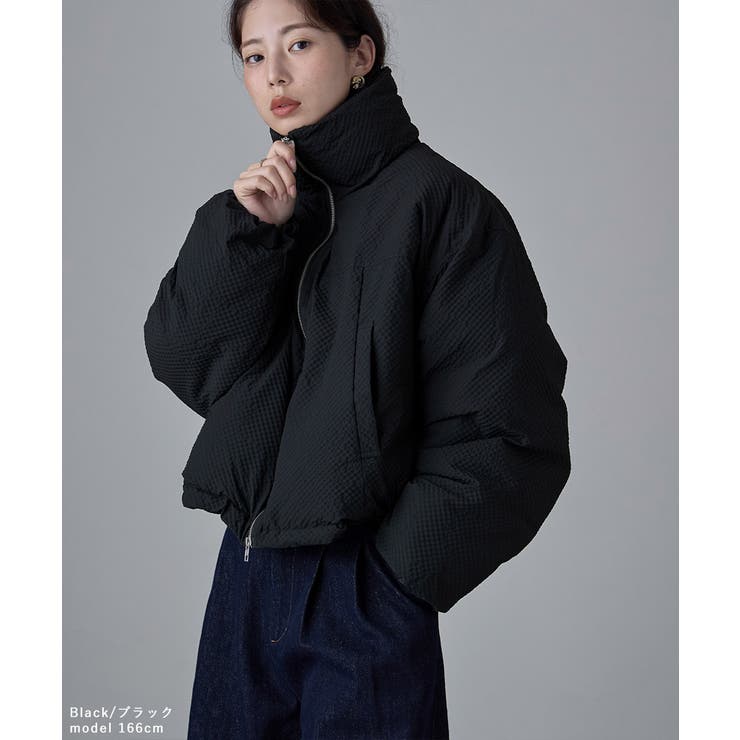 etoll エトル チェック柄リップルショートパフブルゾン | Fashion Letter | 詳細画像14 