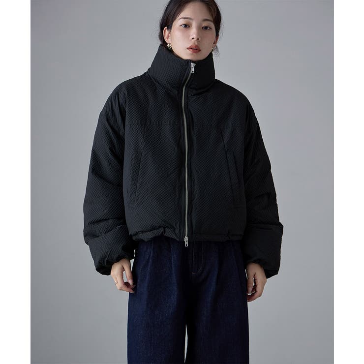 etoll エトル チェック柄リップルショートパフブルゾン | Fashion Letter | 詳細画像16 