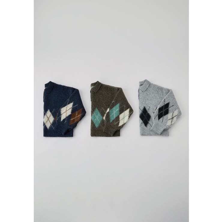 etoll エトル アーガイルポロ襟ニット | Fashion Letter | 詳細画像7 