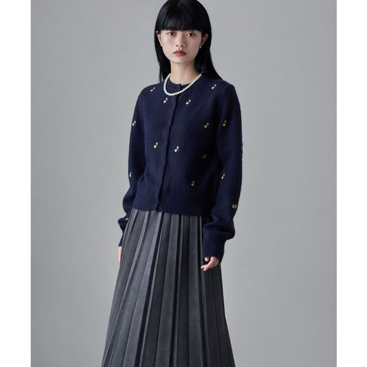 etoll エトル 小花柄刺繍ニットカーディガン | Fashion Letter | 詳細画像3 