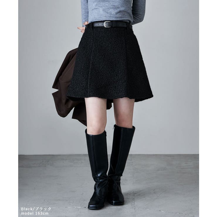 etoll エトル ループツイードミニフレアスカート | Fashion Letter | 詳細画像2 
