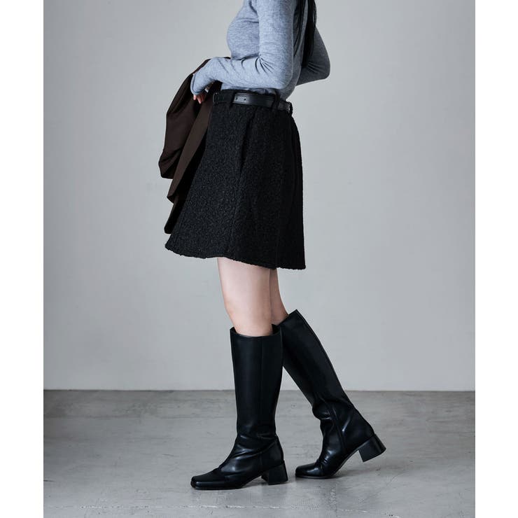 etoll エトル ループツイードミニフレアスカート | Fashion Letter | 詳細画像5 