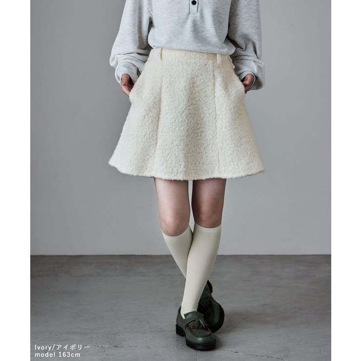 etoll エトル ループツイードミニフレアスカート | Fashion Letter | 詳細画像13 