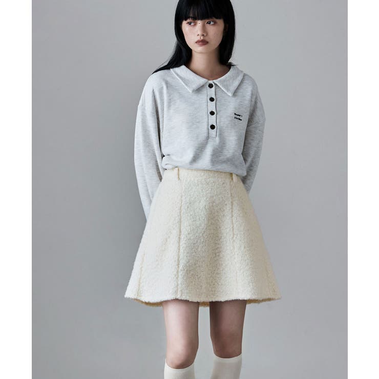 etoll エトル ループツイードミニフレアスカート | Fashion Letter | 詳細画像17 
