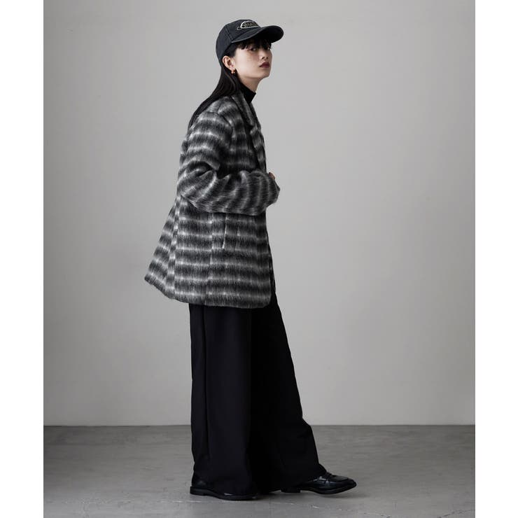 etoll エトル チェックシャギーウエストマークテーラードジャケット | Fashion Letter | 詳細画像17 