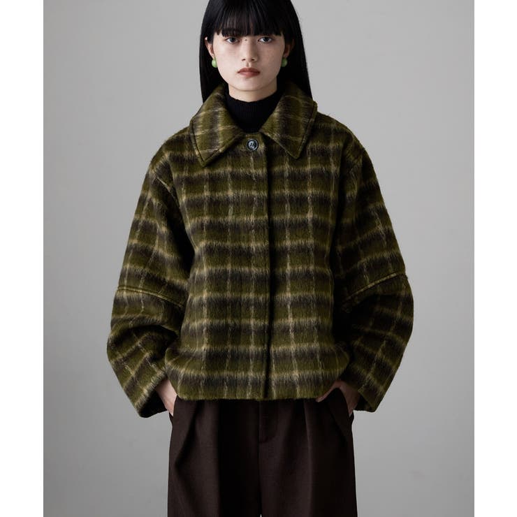 etoll エトル チェックシャギーコクーンスリーブジャケット | Fashion Letter | 詳細画像5 