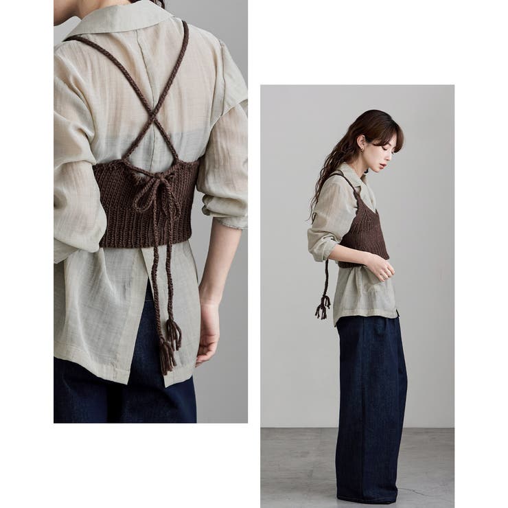 etoll エトル バックリボンローゲージニットビスチェ | Fashion Letter | 詳細画像4 