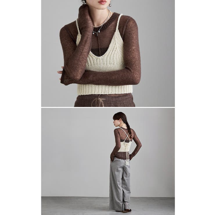 etoll エトル バックリボンローゲージニットビスチェ | Fashion Letter | 詳細画像11 