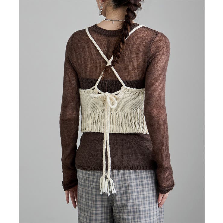 etoll エトル バックリボンローゲージニットビスチェ | Fashion Letter | 詳細画像18 