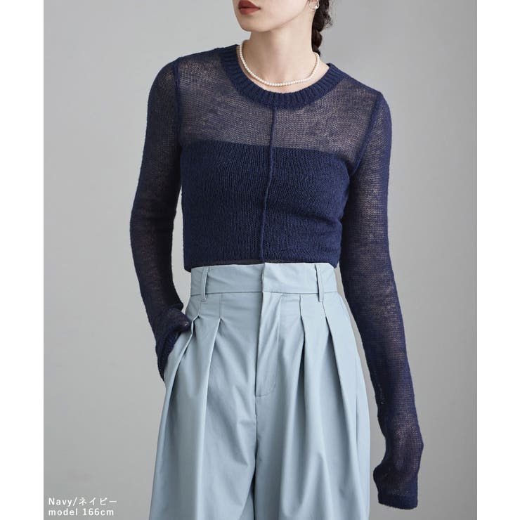 etoll エトル モヘアタッチセンターリンキングメッシュニット | Fashion Letter | 詳細画像2 