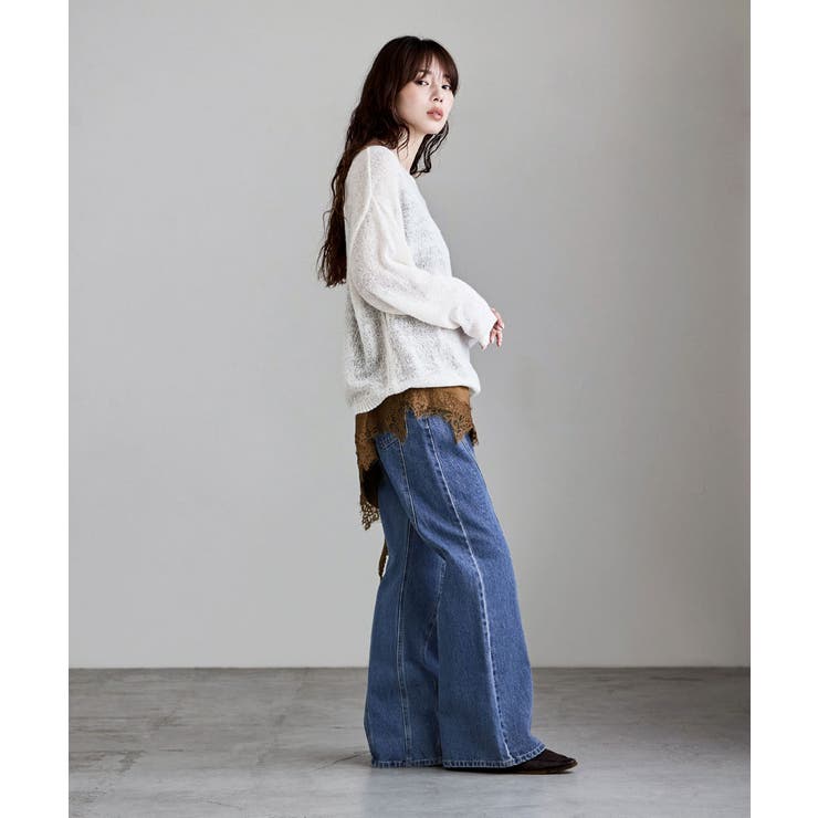 etoll エトル シームデザインフレアデニムパンツ | Fashion Letter | 詳細画像3 