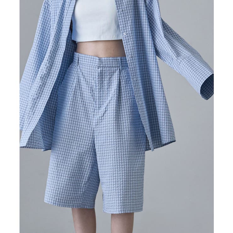 etoll エトル チェック柄タックハーフパンツ | Fashion Letter | 詳細画像5 
