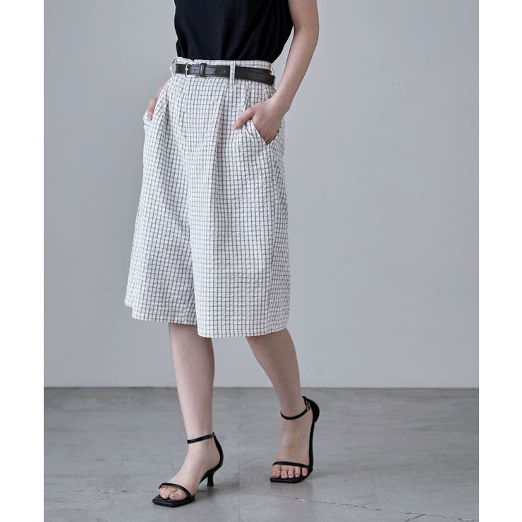 etoll エトル チェック柄タックハーフパンツ | Fashion Letter | 詳細画像15 