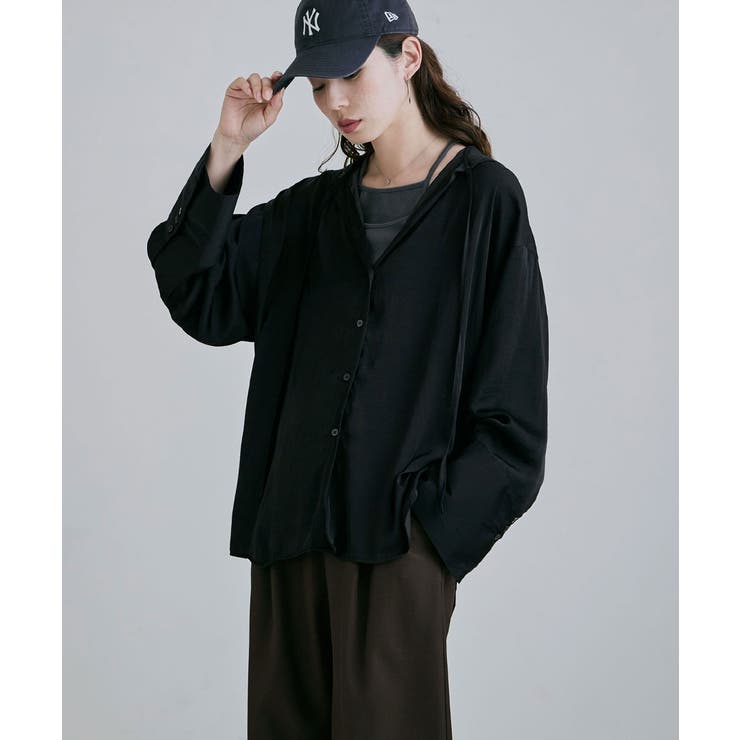 etoll エトル メルティングシアーフードオーバーシャツ | Fashion Letter | 詳細画像16 