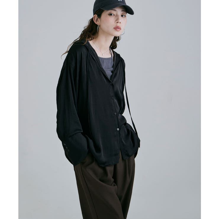etoll エトル メルティングシアーフードオーバーシャツ | Fashion Letter | 詳細画像18 