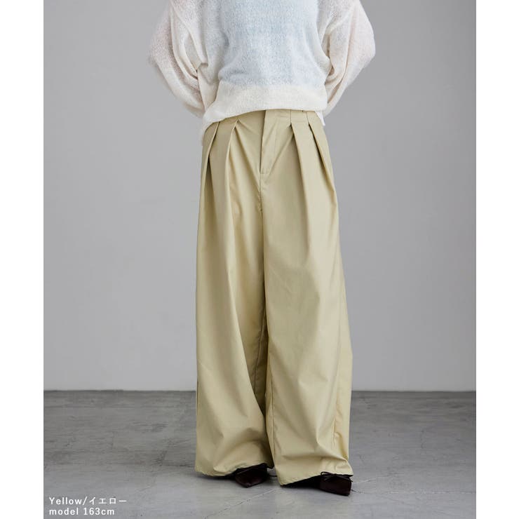 etoll エトル ウォッシャブルフェイクレザータックワイドパンツ | Fashion Letter | 詳細画像8 