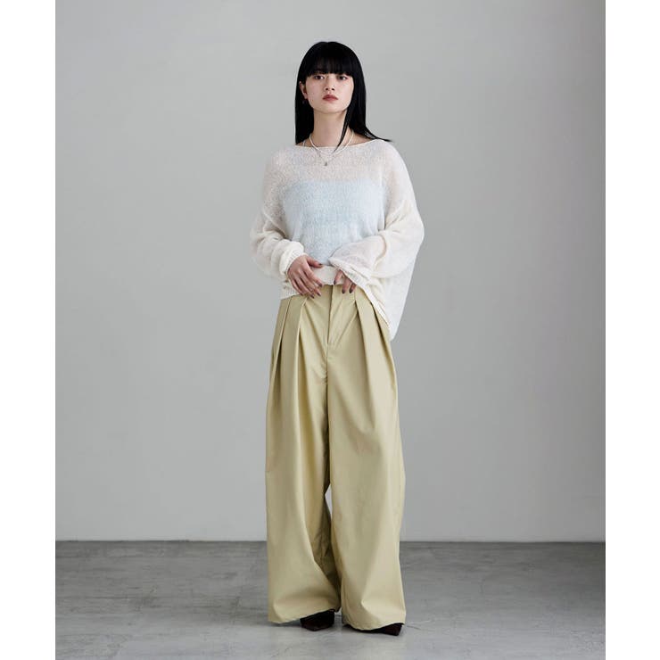 etoll エトル ウォッシャブルフェイクレザータックワイドパンツ | Fashion Letter | 詳細画像10 