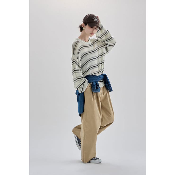 etoll エトル ボーダーメッシュニットプルオーバー | Fashion Letter | 詳細画像15 