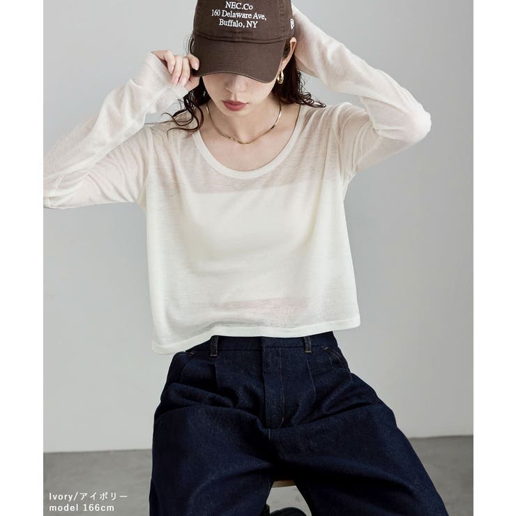 etoll エトル シアーフライスUネックロンT | Fashion Letter | 詳細画像6 
