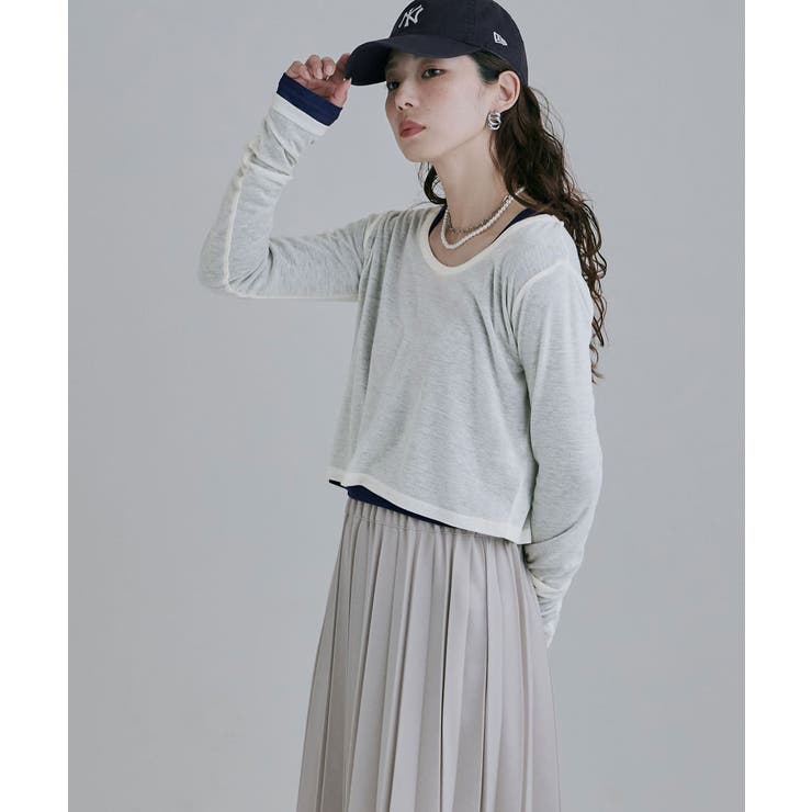 etoll エトル シアーフライスUネックロンT | Fashion Letter | 詳細画像10 