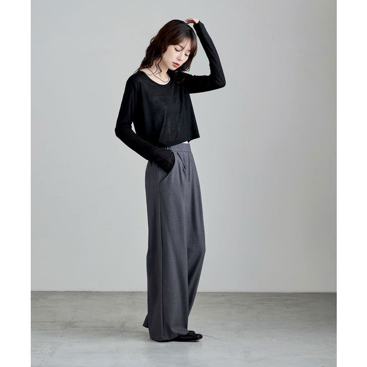 etoll エトル シアーフライスUネックロンT | Fashion Letter | 詳細画像14 