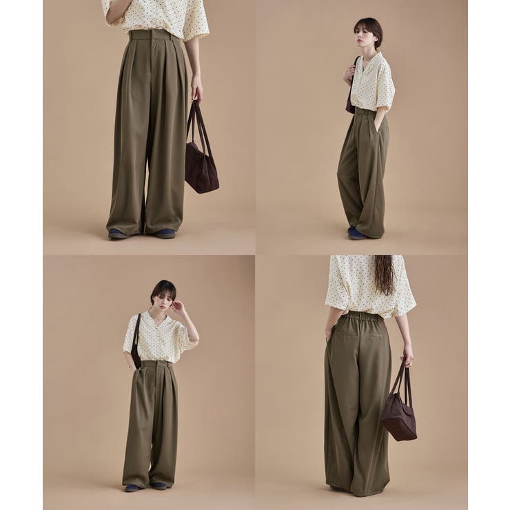 etoll エトル ツイルタックワイドパンツ | Fashion Letter | 詳細画像5 