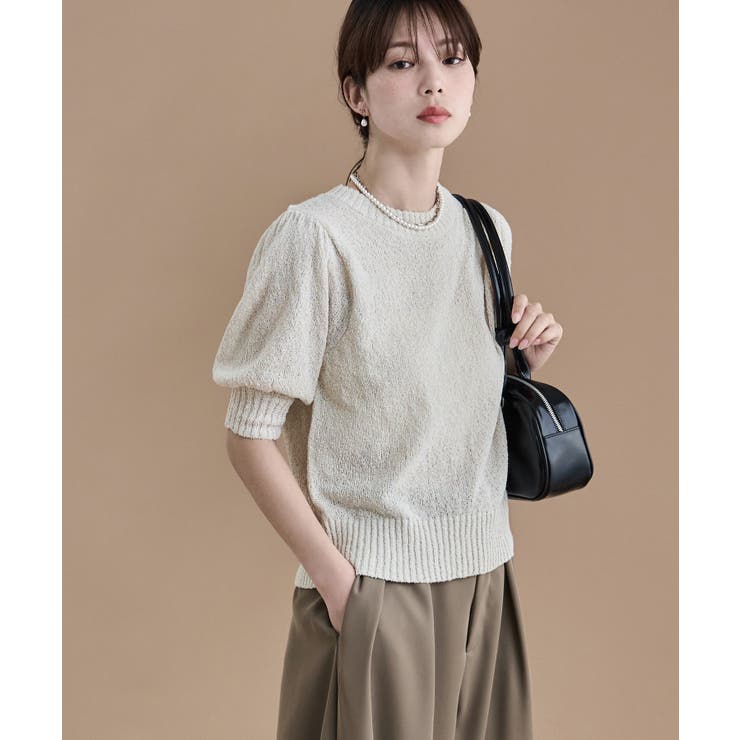 エクリュ | etoll エトル ブークレミックスサマーニット | Fashion Letter
