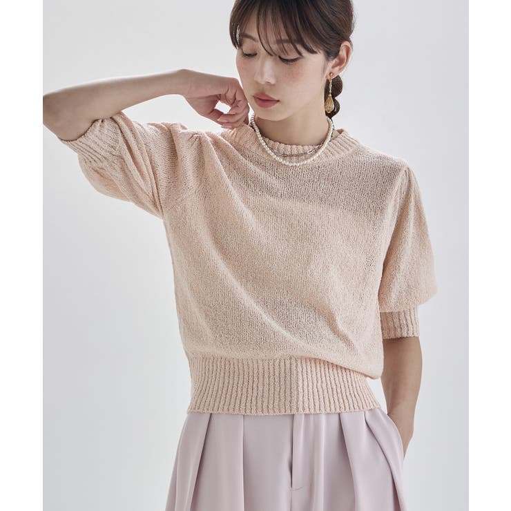 ピンク | etoll エトル ブークレミックスサマーニット | Fashion Letter