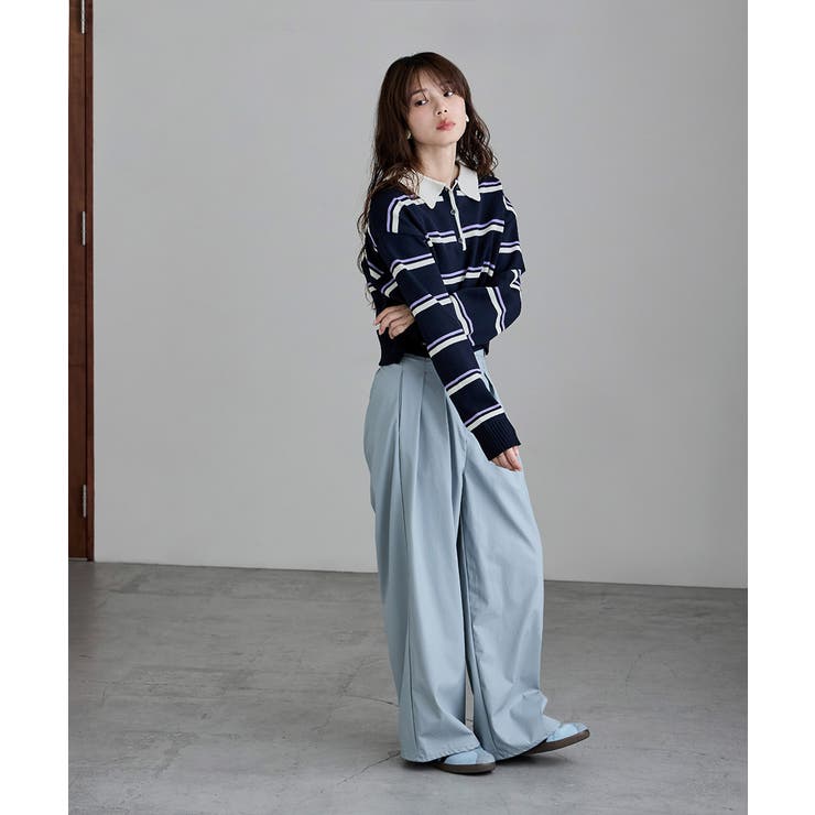 etoll エトル マルチボーダーショートポロニット | Fashion Letter | 詳細画像3 