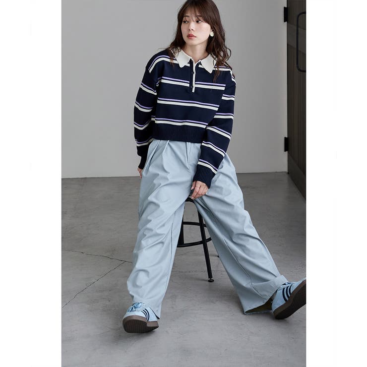 etoll エトル マルチボーダーショートポロニット | Fashion Letter | 詳細画像6 