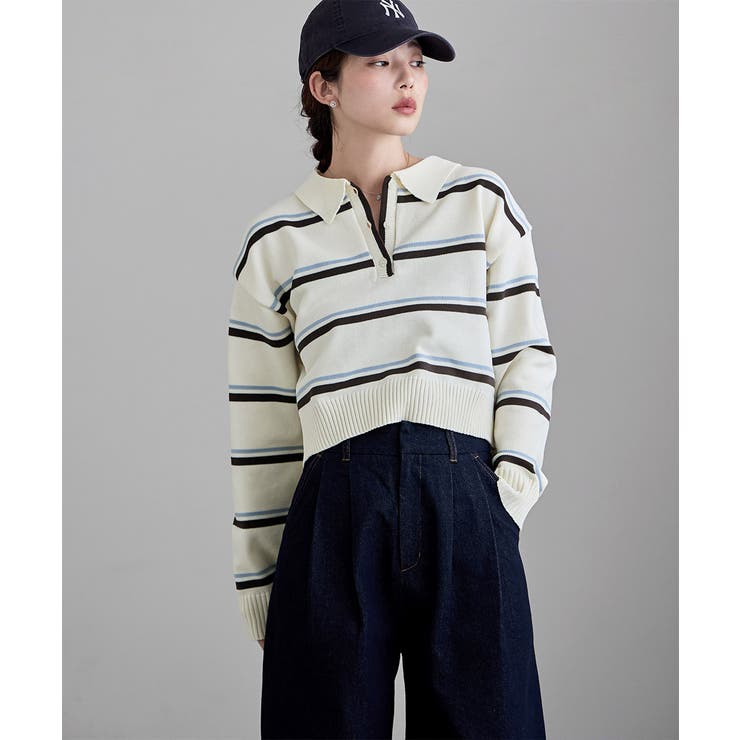 etoll エトル マルチボーダーショートポロニット | Fashion Letter | 詳細画像8 