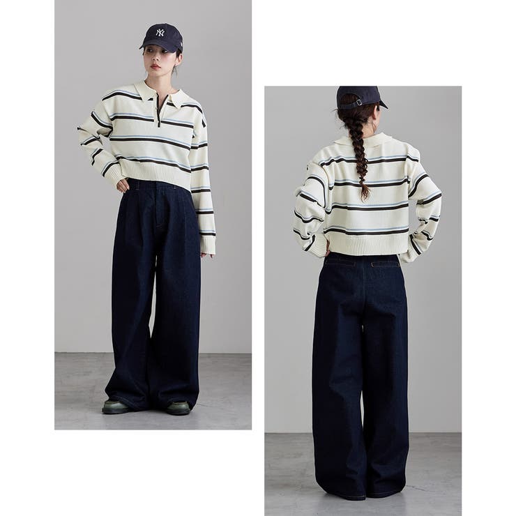 etoll エトル マルチボーダーショートポロニット | Fashion Letter | 詳細画像9 