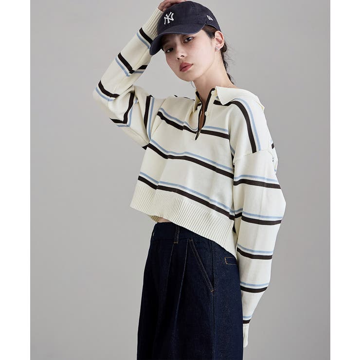 etoll エトル マルチボーダーショートポロニット | Fashion Letter | 詳細画像10 