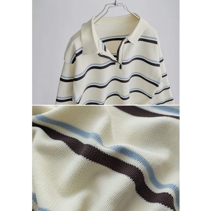 etoll エトル マルチボーダーショートポロニット | Fashion Letter | 詳細画像20 