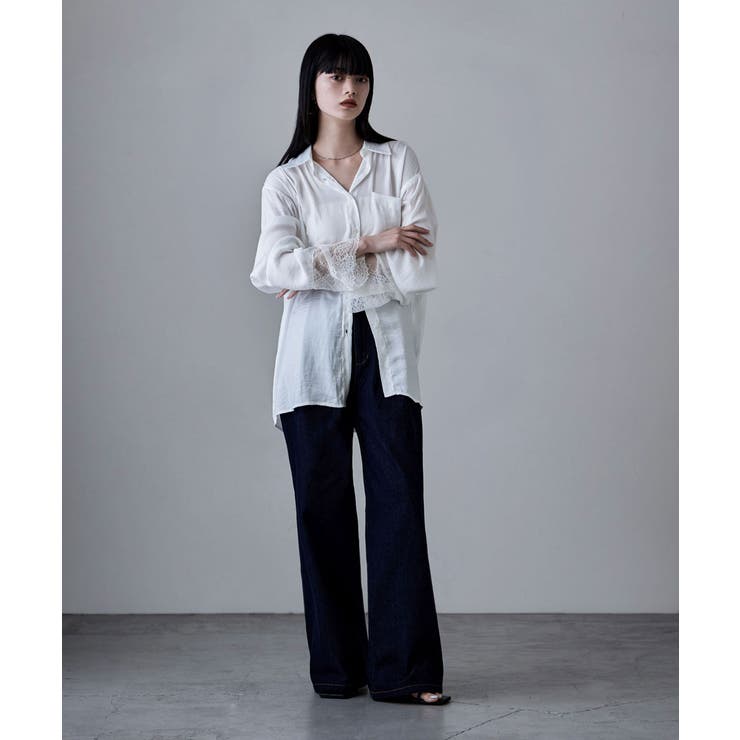 etoll エトル レーススリーブメルティングオーバーシャツ | Fashion Letter | 詳細画像3 