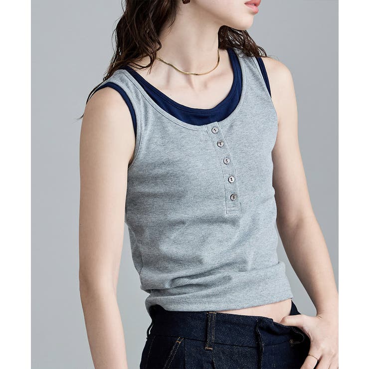 etoll エトル レイヤード風配色カップインタンクトップ | Fashion Letter | 詳細画像6 