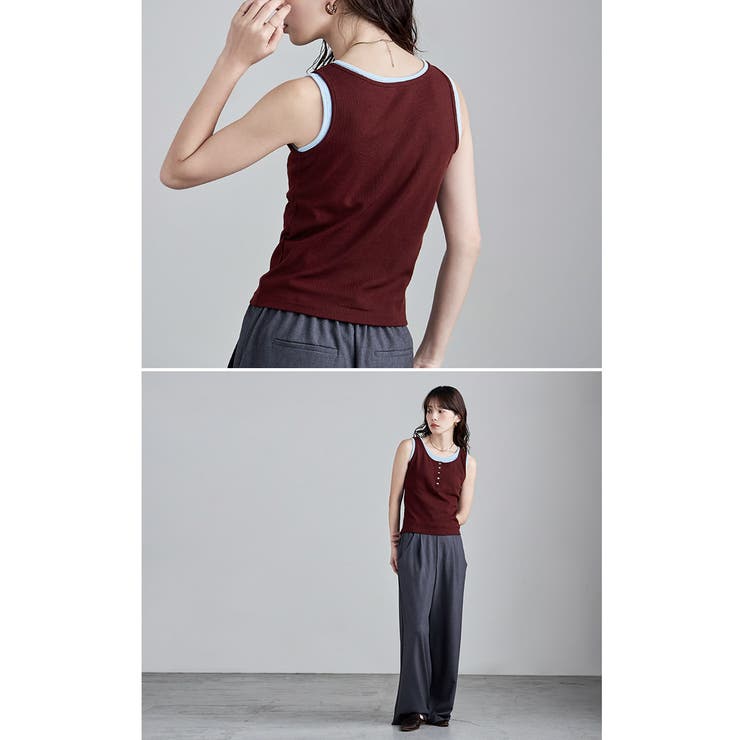etoll エトル レイヤード風配色カップインタンクトップ | Fashion Letter | 詳細画像10 