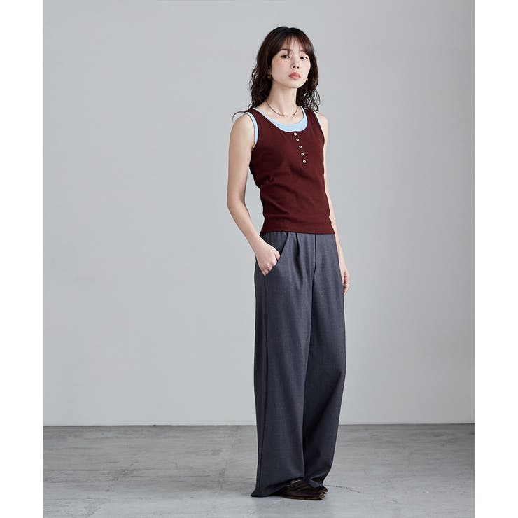 etoll エトル レイヤード風配色カップインタンクトップ | Fashion Letter | 詳細画像12 