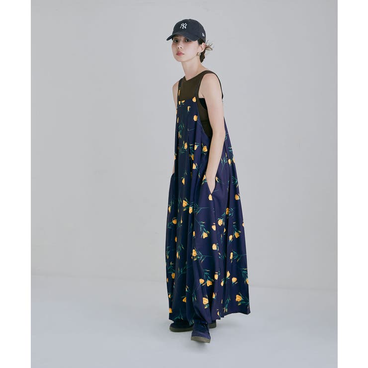 etoll エトル フラワープリントボックスプリーツキャミソールワンピース | Fashion Letter | 詳細画像10 