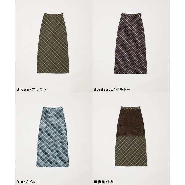 etoll エトル チェック柄ストレートマキシスカート | Fashion Letter | 詳細画像18 