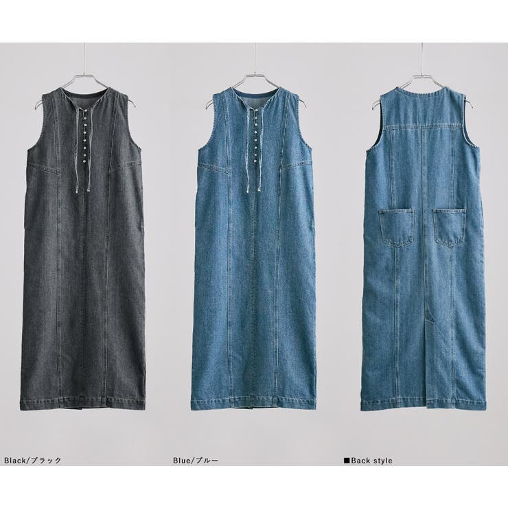 etoll エトル デニムスリーブレスロングワンピース | Fashion Letter | 詳細画像18 