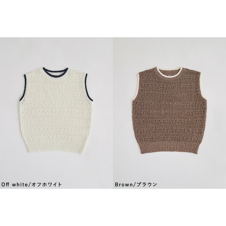 etoll エトル ブークレミックスバイカラーニットトップス | Fashion Letter | 詳細画像19 