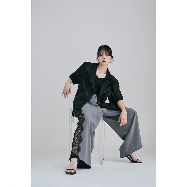 etoll エトル パッチワークレーステーラードジャケット | Fashion Letter | 詳細画像5 