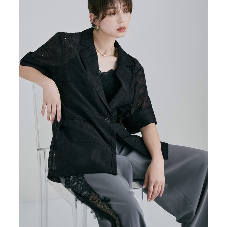 etoll エトル パッチワークレーステーラードジャケット | Fashion Letter | 詳細画像6 